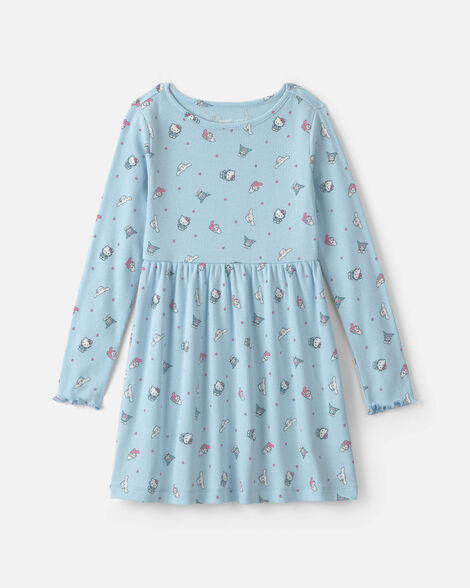girls hello kitty® long-sleeve dress - blue