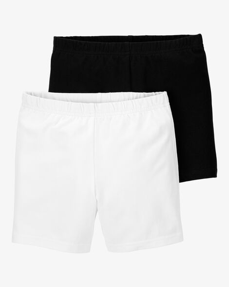 Product image 1 of Kid 2-Pack Black/White Bike Shorts