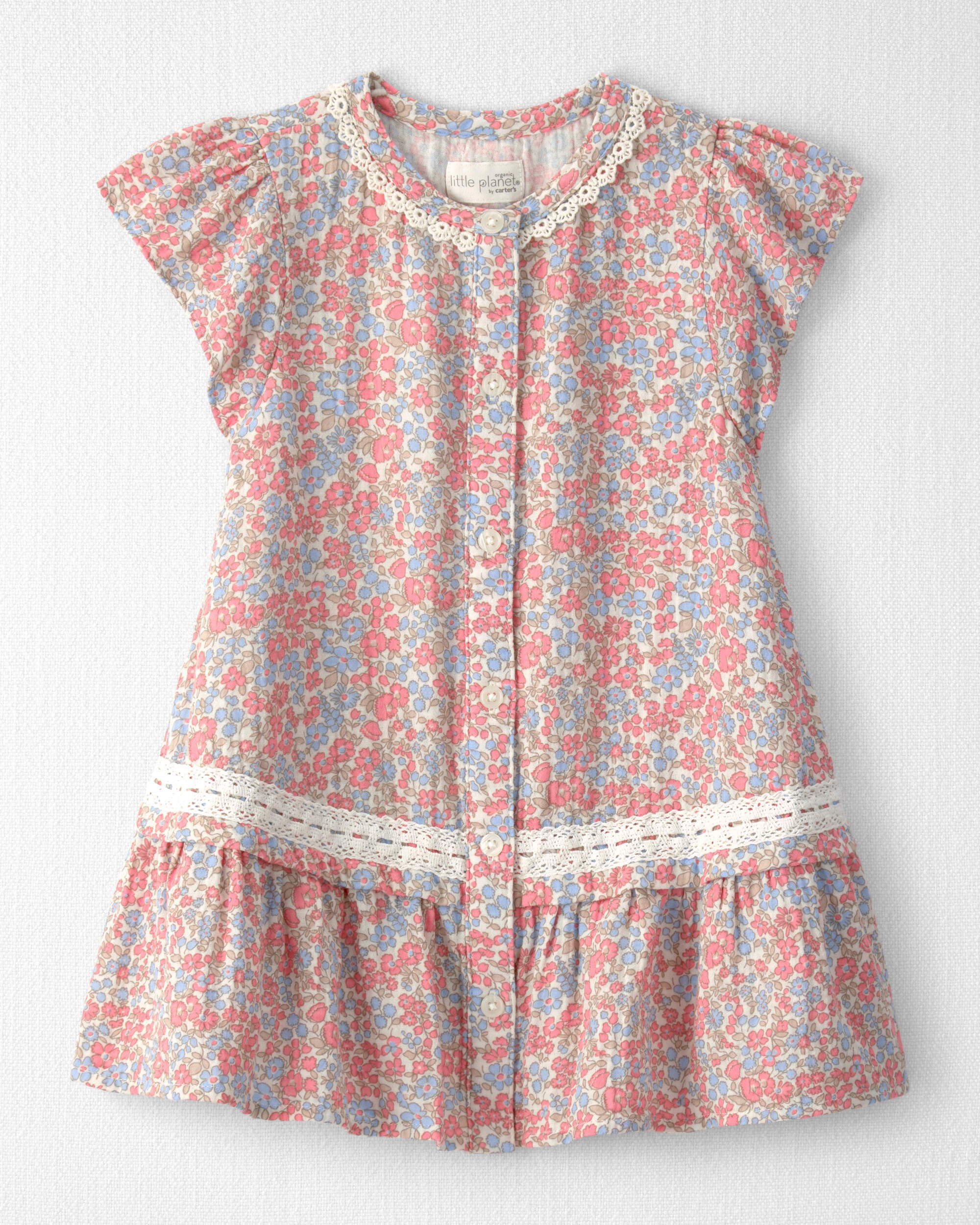 Little Planet Toddler Girl Organic Cotton Gauze Dress in Meadow Mix Print 2T Meadow Mix 30$