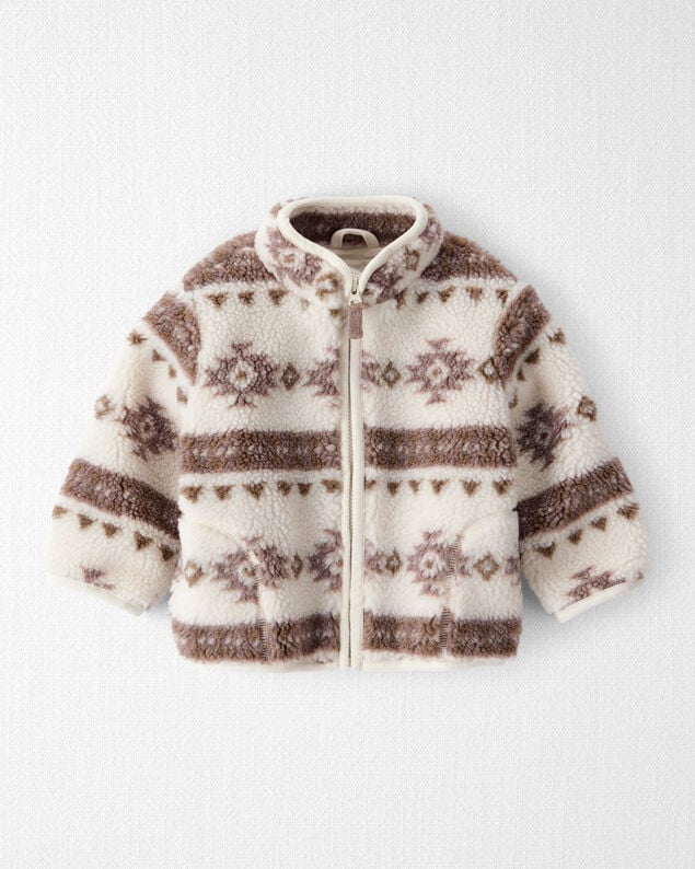 Product image 1 of Baby Girl Recycled Aztec Sherpa Jacket
