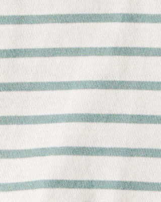 Product image 2 of Baby Girl Striped Short-Sleeve Peplum Top - White/Green