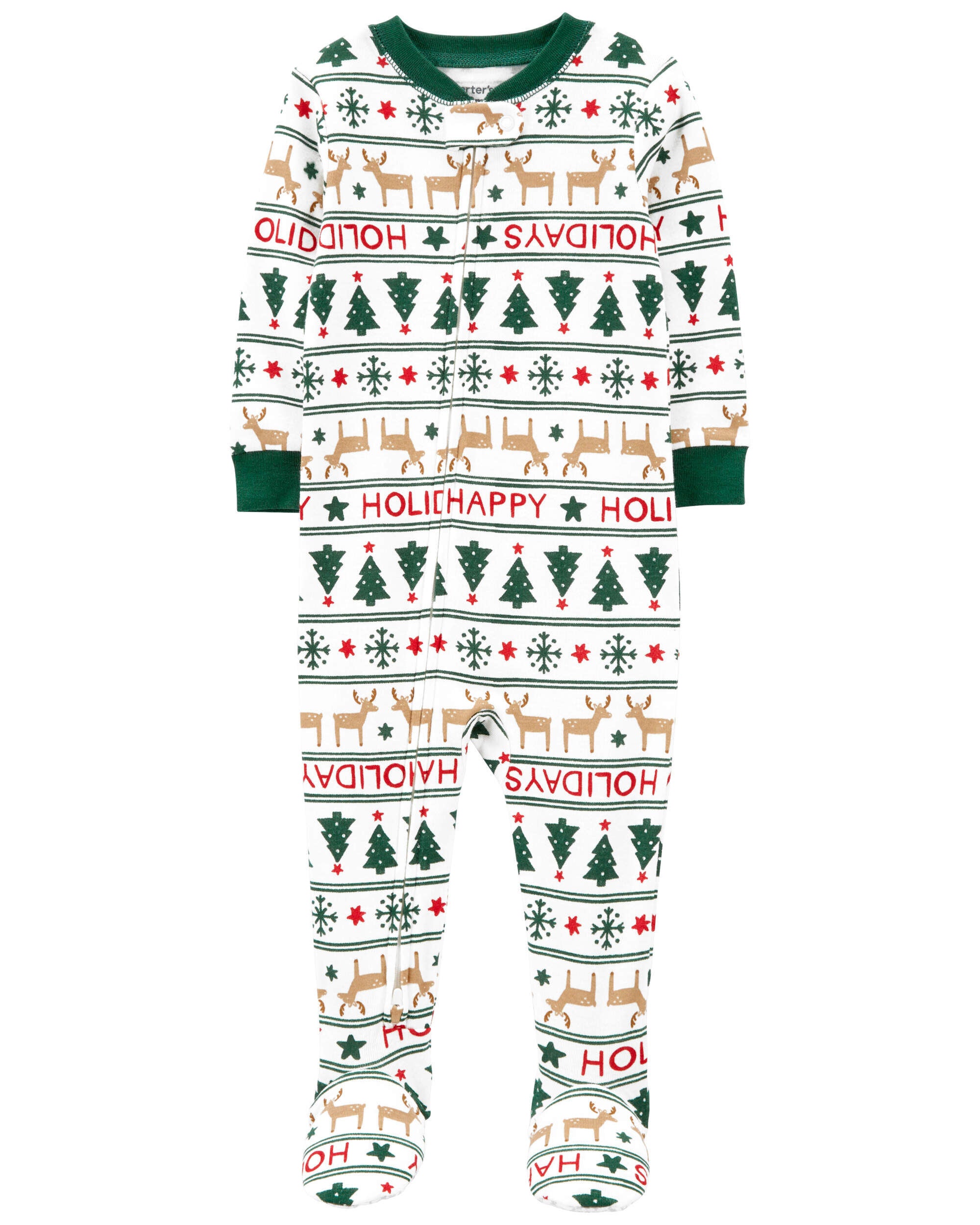 Baby 1 Piece Christmas 100 Snug Fit Cotton Footie Pajamas Carter s Carter s