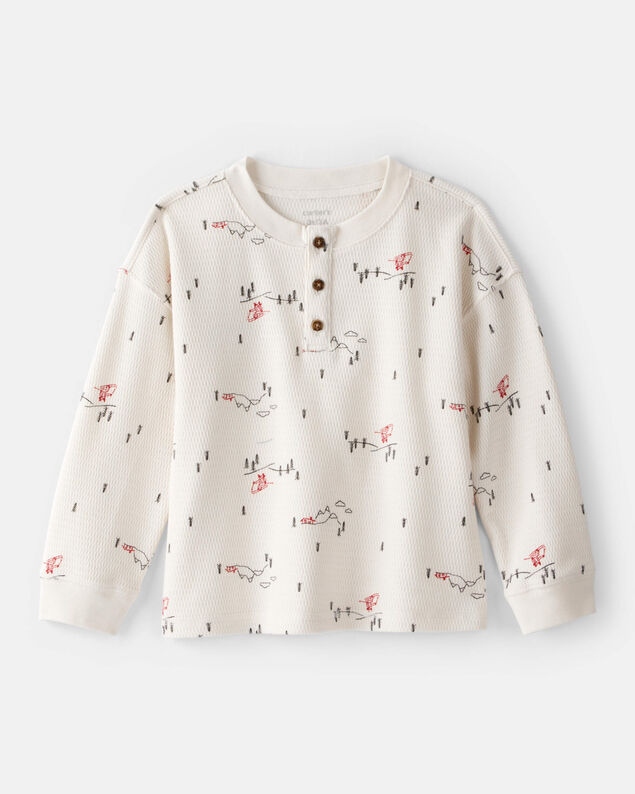 Product image 1 of Toddler Boy Skiing Henley T-Shirt - Cream