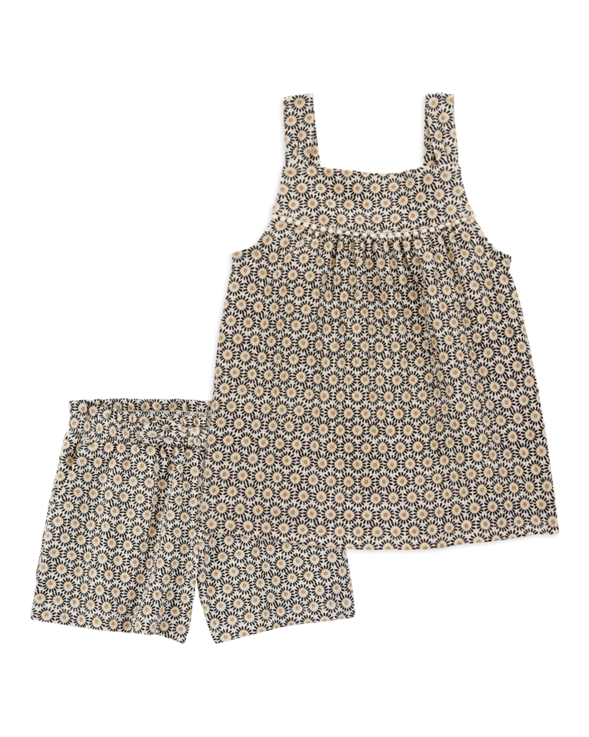 Toddler 2-Piece Crinkle Tank & Play Shorts Set - Brown