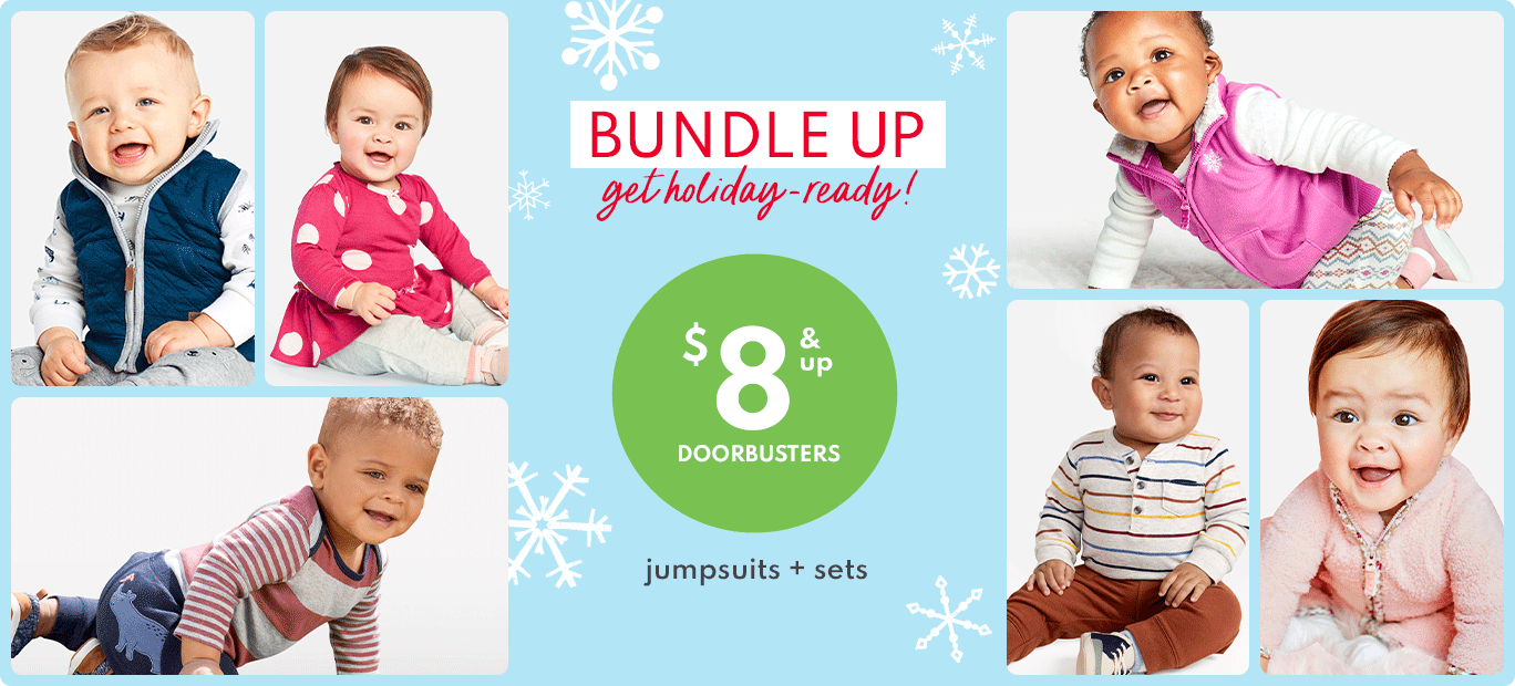BUNDLE UP | get holiday-ready! | $8 & up DOORBUSTERS jumpsuits + sets --HERO