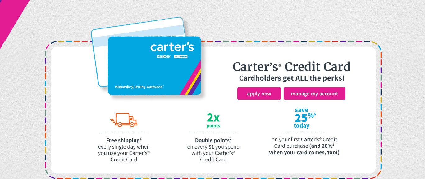 Private Label Credit Card offer Carter's Free Shipping