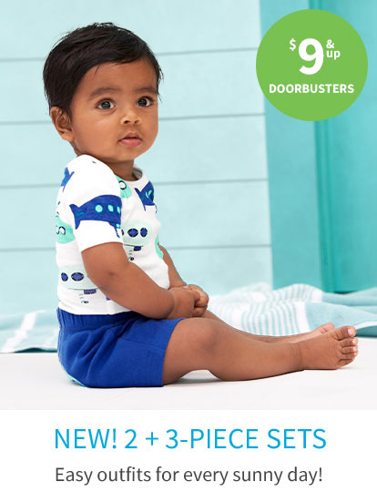 NEW! 2 + 3-PIECE SETS | Easy outfits for every sunny day! | $9 & up DOORBUSTER