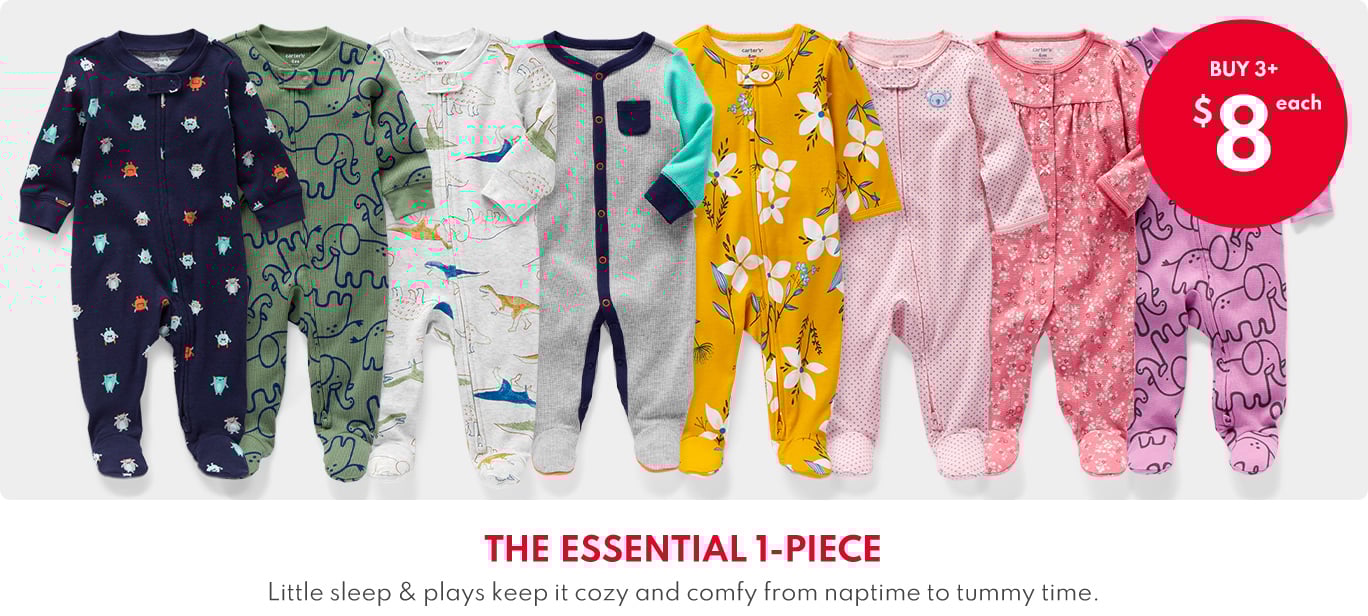 THE ESSENTIAL 1-PIECE | Little sleep & plays keep it cozy and comfy from naptime to tummy time. | BUY 3+ $8 each