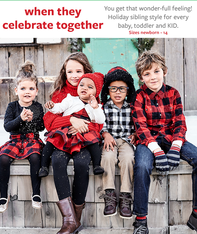 Kids Christmas Clothing Carter's Free Shipping when they celebrate together | You get that wonder-full feeling! Holiday sibling style - Kids Christmas Clothing Carter's Free Shipping