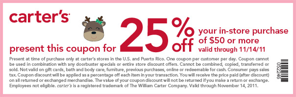 In store Coupon - 25% off
