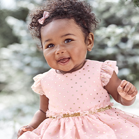 Cute Baby Girl Photos With A Smile With Pink Dress