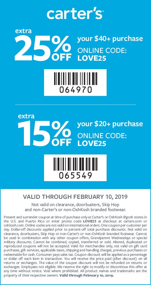Carters Printable Coupon In Store