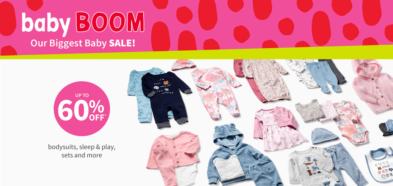 baby BOOM | Our Biggest Baby SALE! UP TO 60% OFF* bodysuits, sleep & play, sets and more --HERO