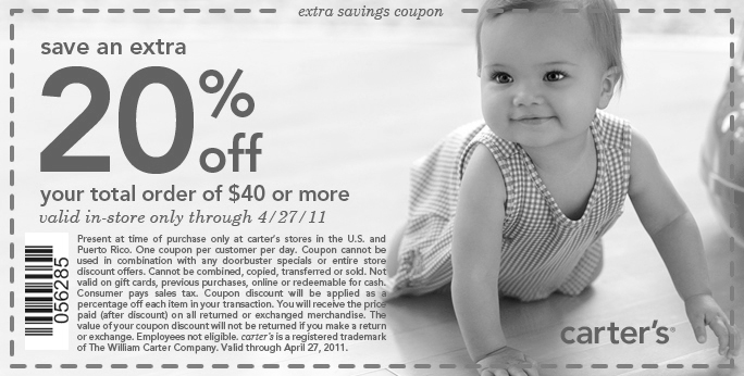 carters baby coupons