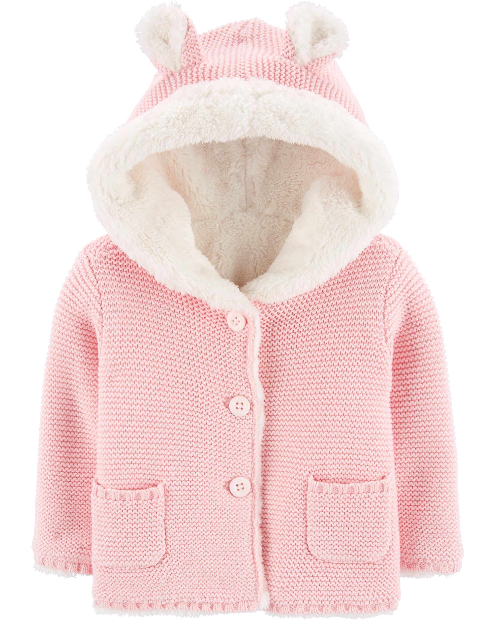 sherpa lined hooded cardigan