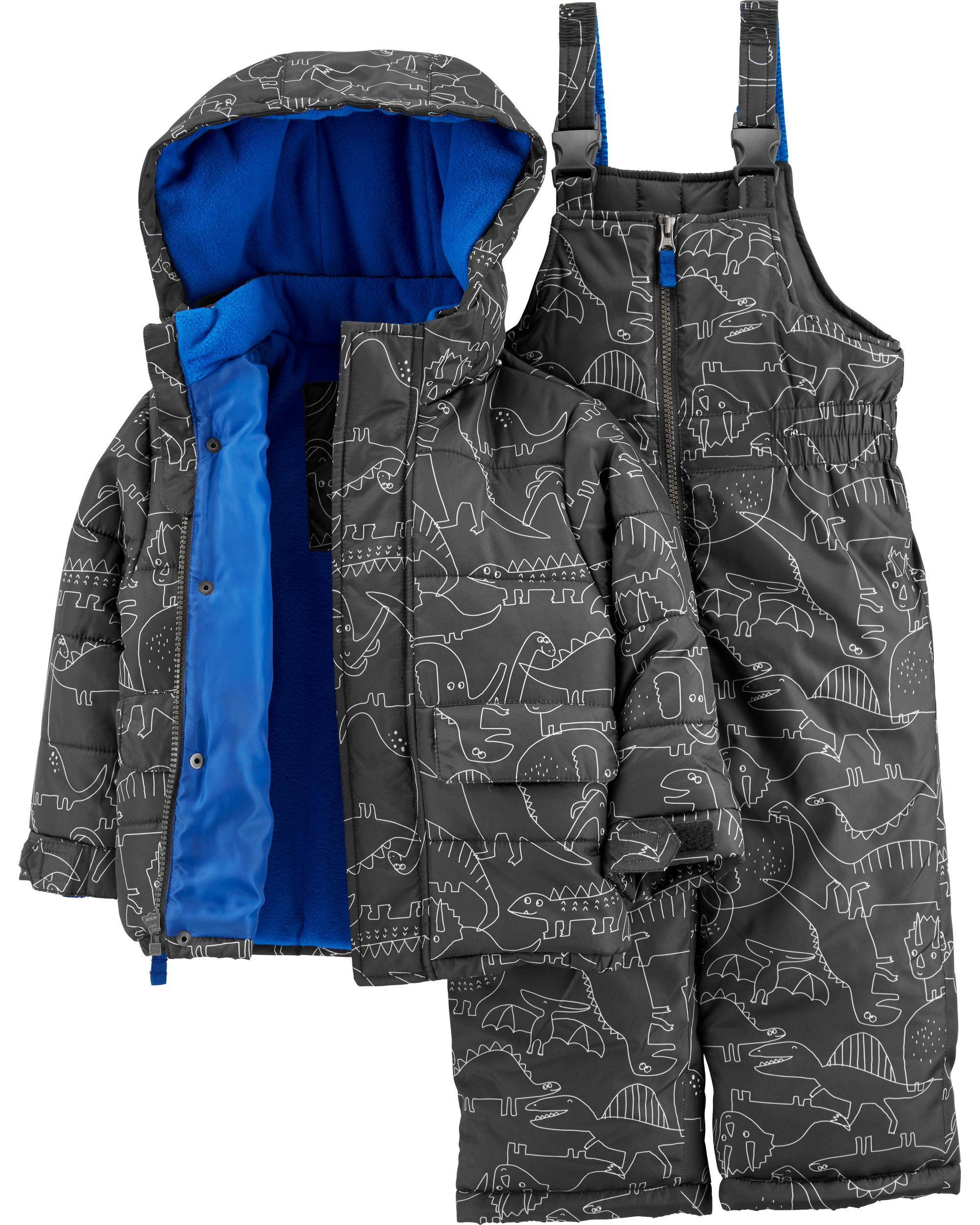 2 Piece Dinosaur Parka Snow Bib Set Carters Com