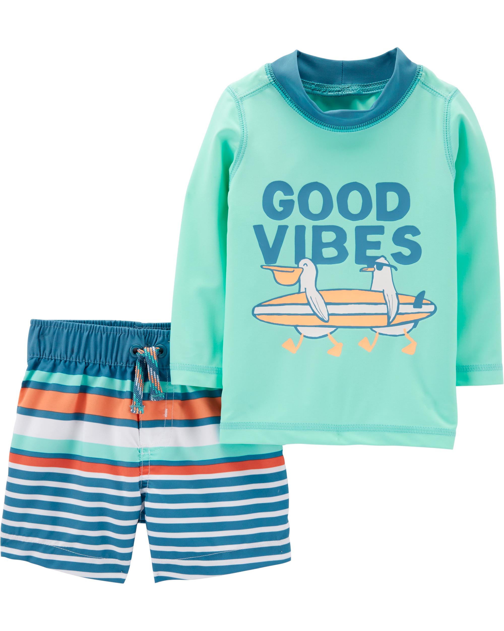 Carters Surf Board Swim Trunks Turquoise Size 3 Month