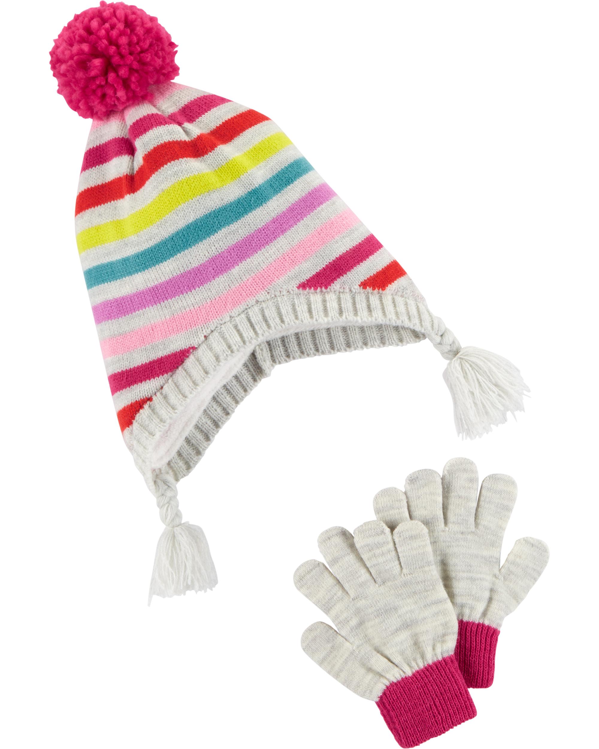 4-8 Carters Little Girls Mitten /& Glove Set