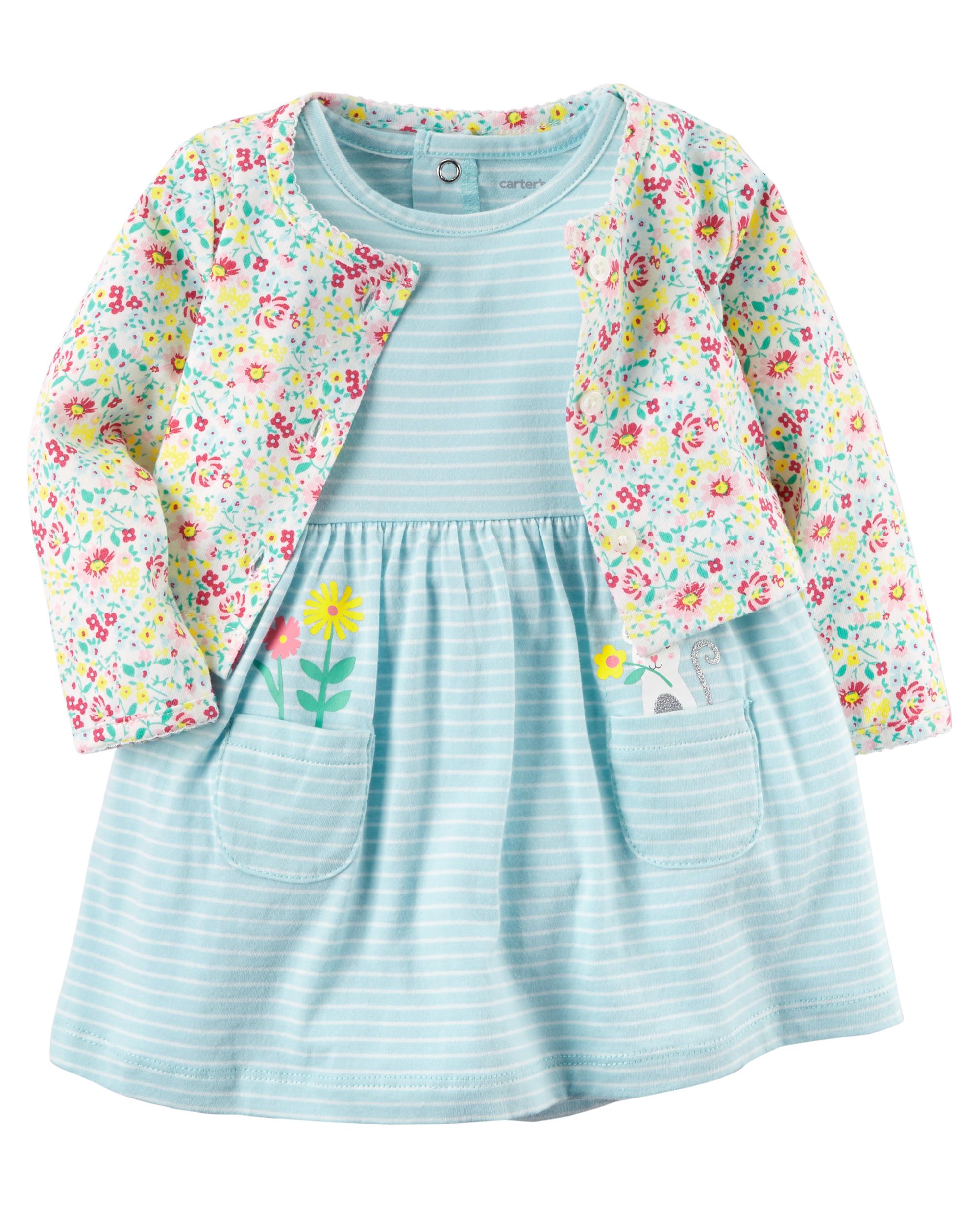 Carter/'s 2-Piece Dress /& Cardigan Set