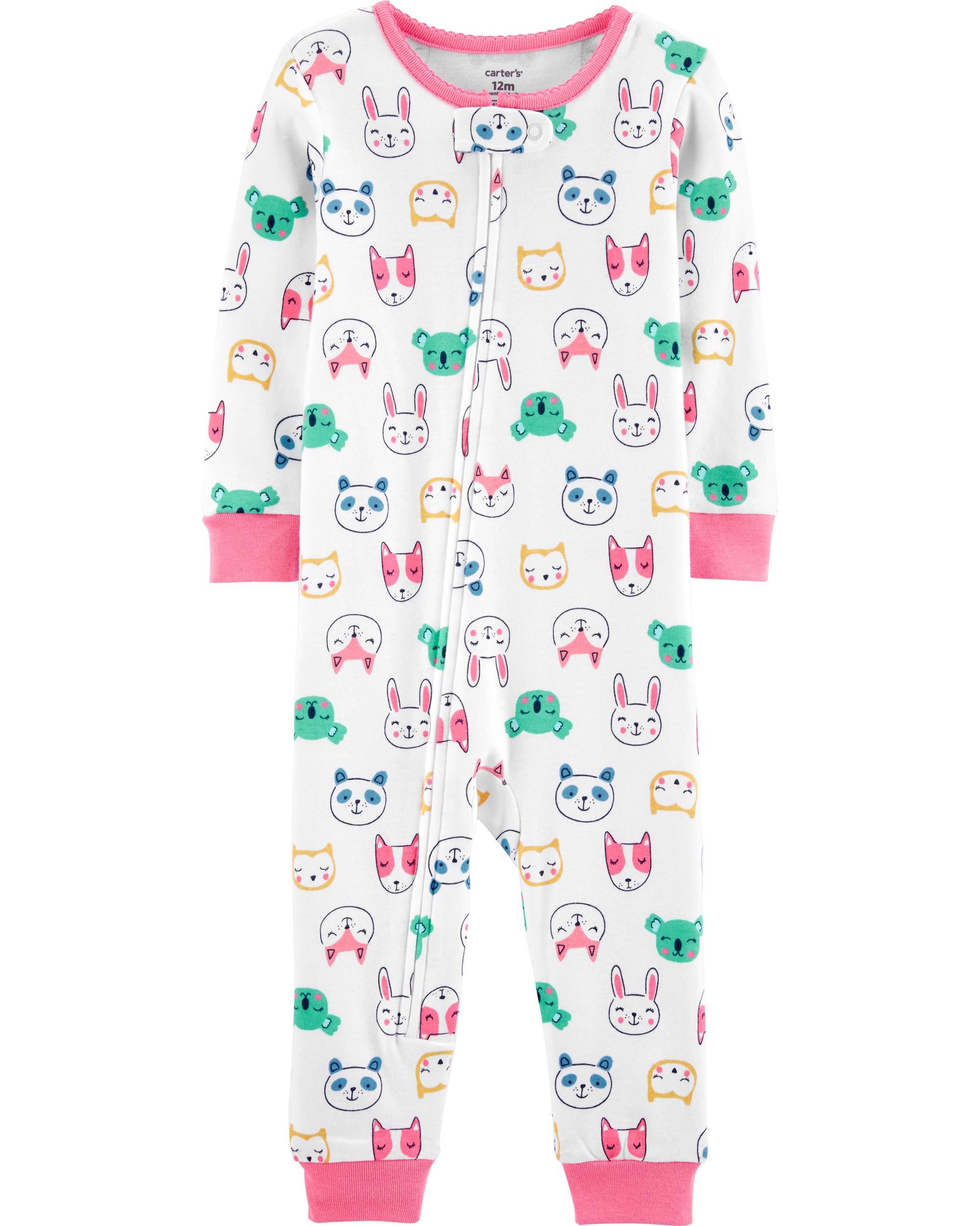 Carters Baby Girls 1-Piece Snug Fit Cotton Footless Pajamas