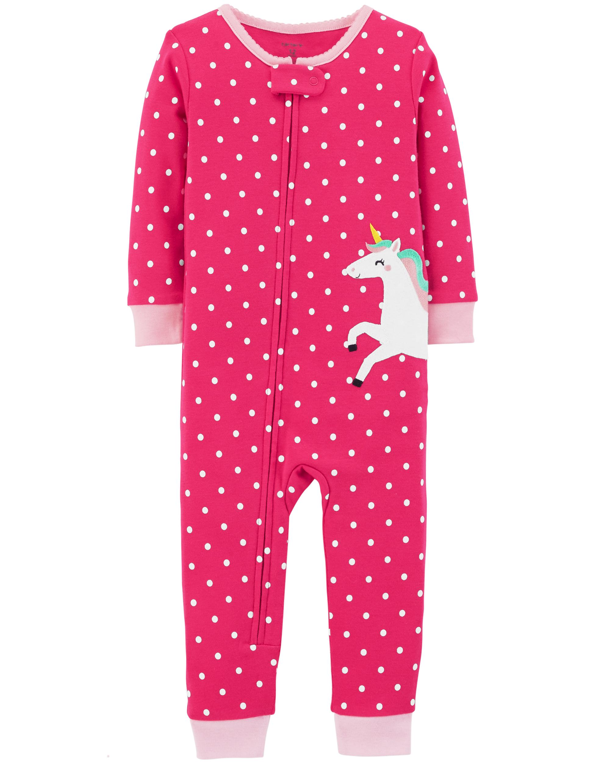Carters Baby Girls 1-Piece Snug Fit Cotton Footless Pajamas