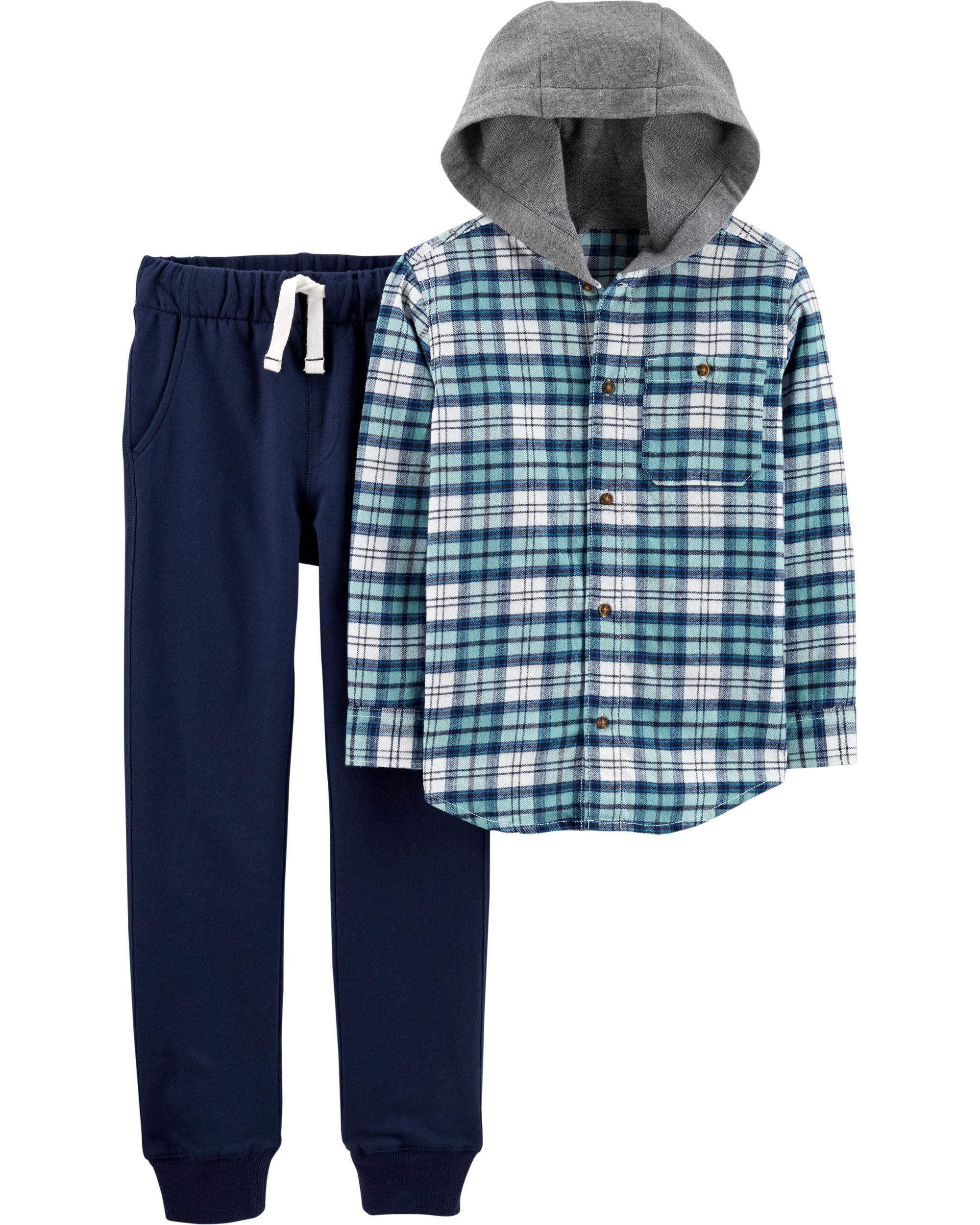 flannel shirt with joggers