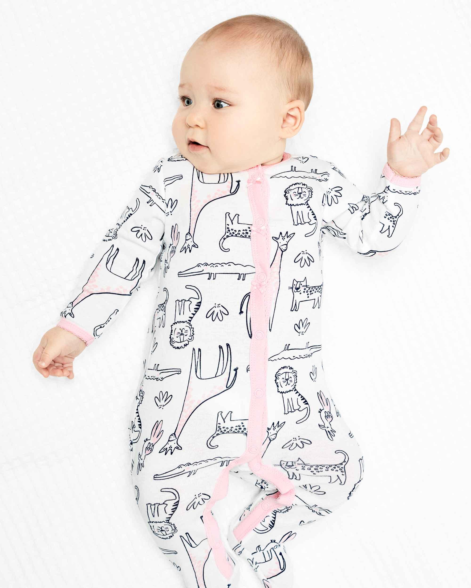 Safari Themed Snap Up Cotton Footless Sleep And Play Size 6 Months