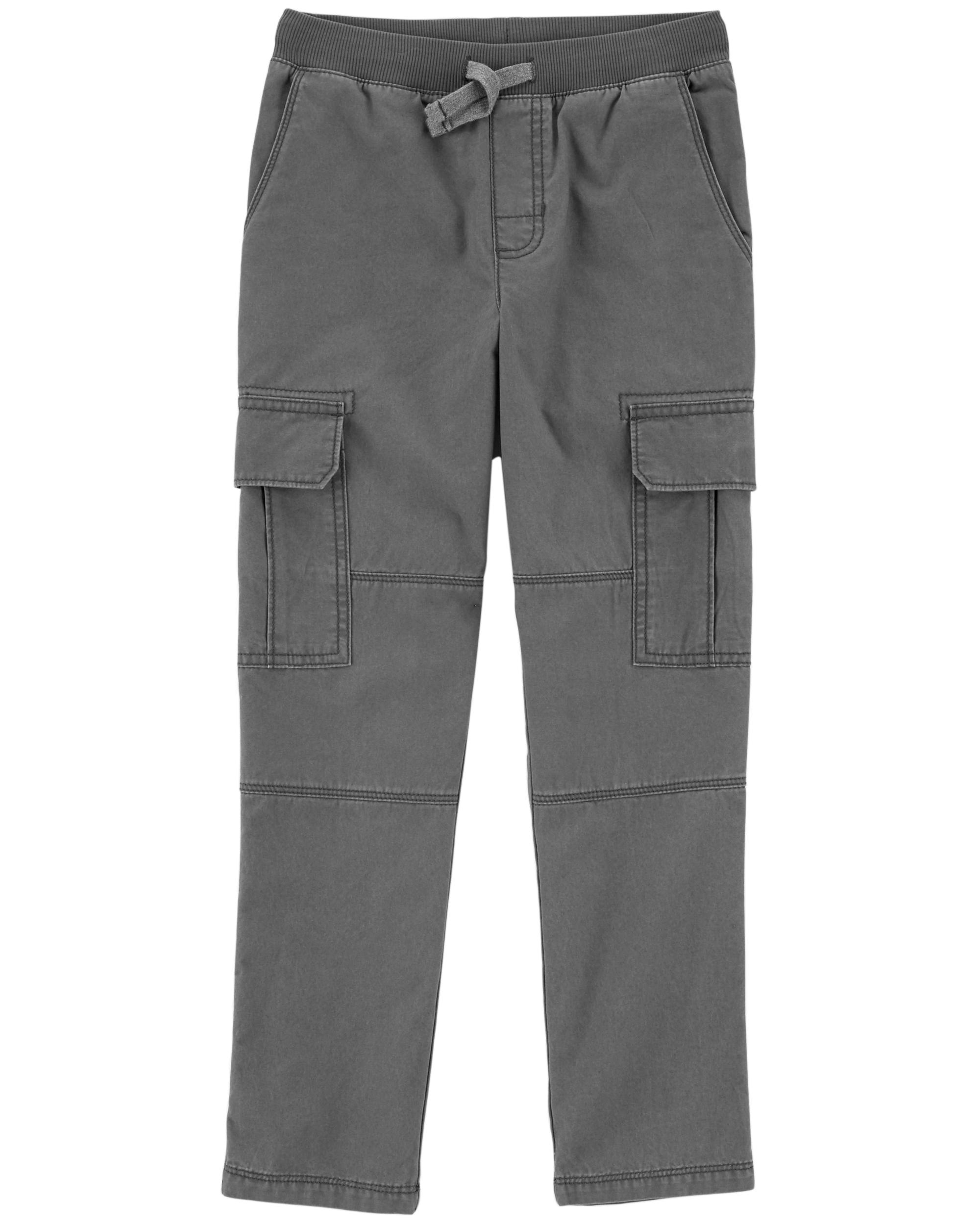 Carters Boys Jersey-Lined Utility Pants; Olive 3M