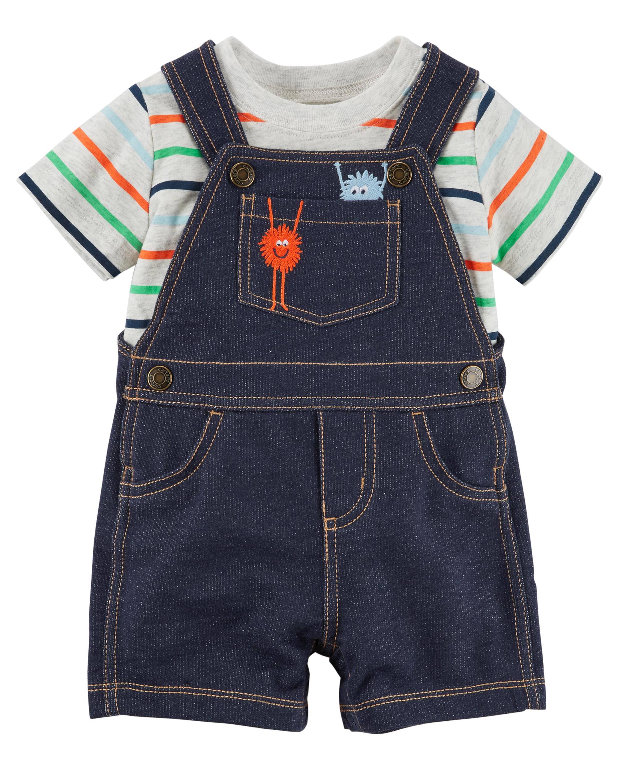 Carters Baby Girls 2-Piece Top /& Shortalls Set Super Sweet