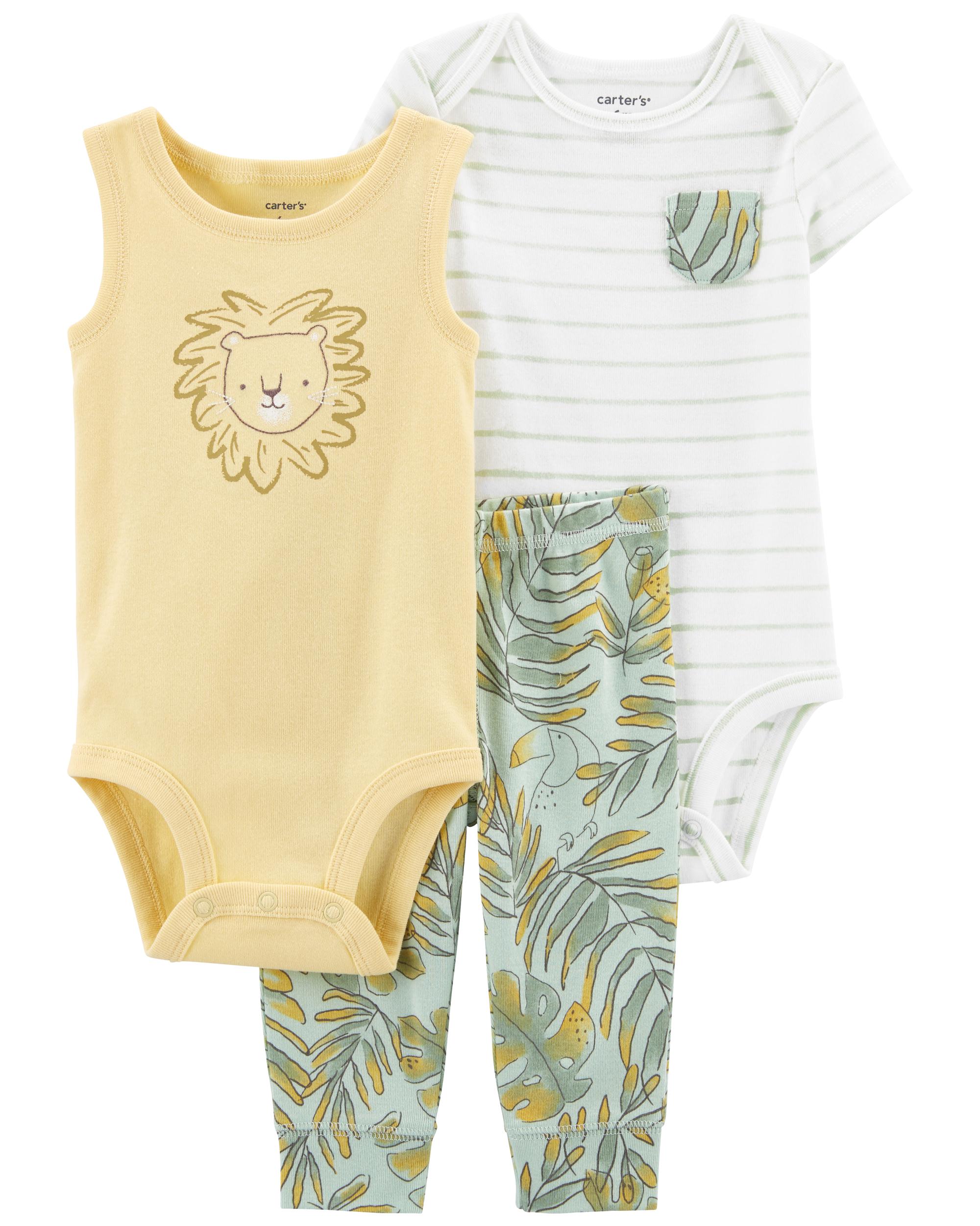 Green/Yellow Baby 3-Piece Lion Little Character Set | carters.com