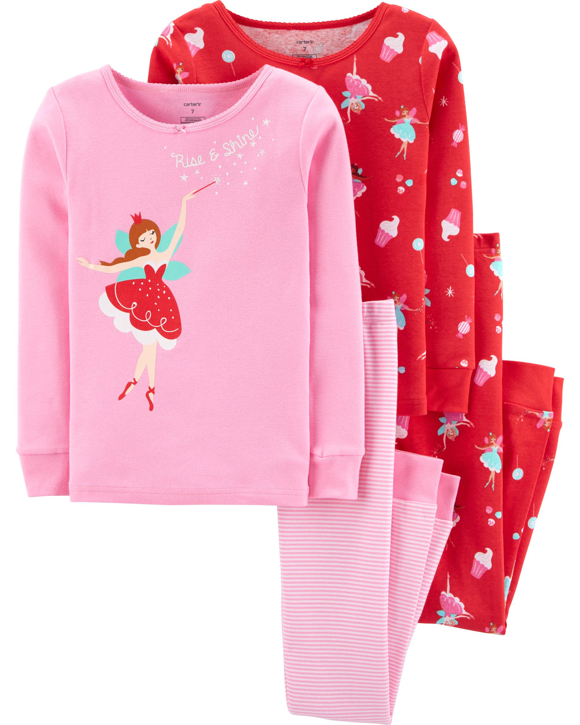 Carters Girls 4 Piece Pj Set 371g034