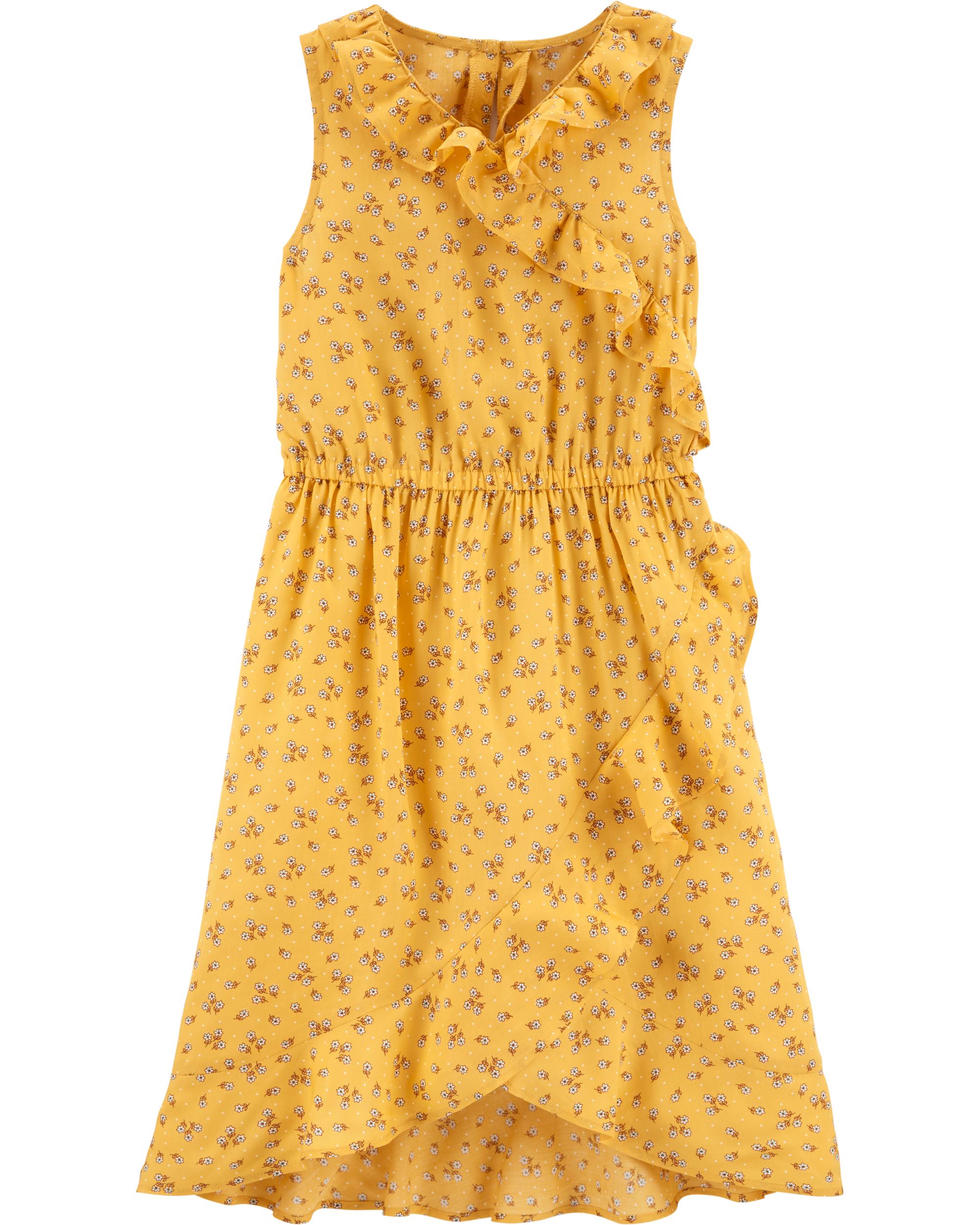 floral faux wrap dress