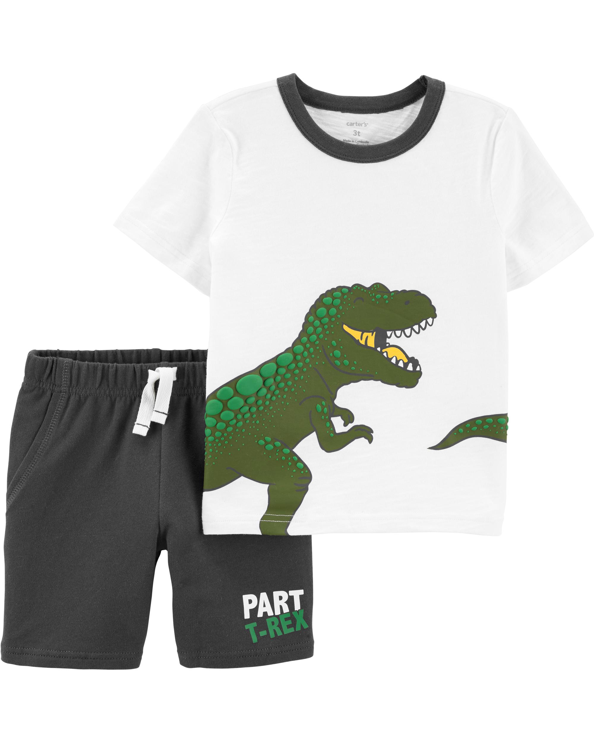 Carters Toddler Boys T-Rex Beach Shorts Set