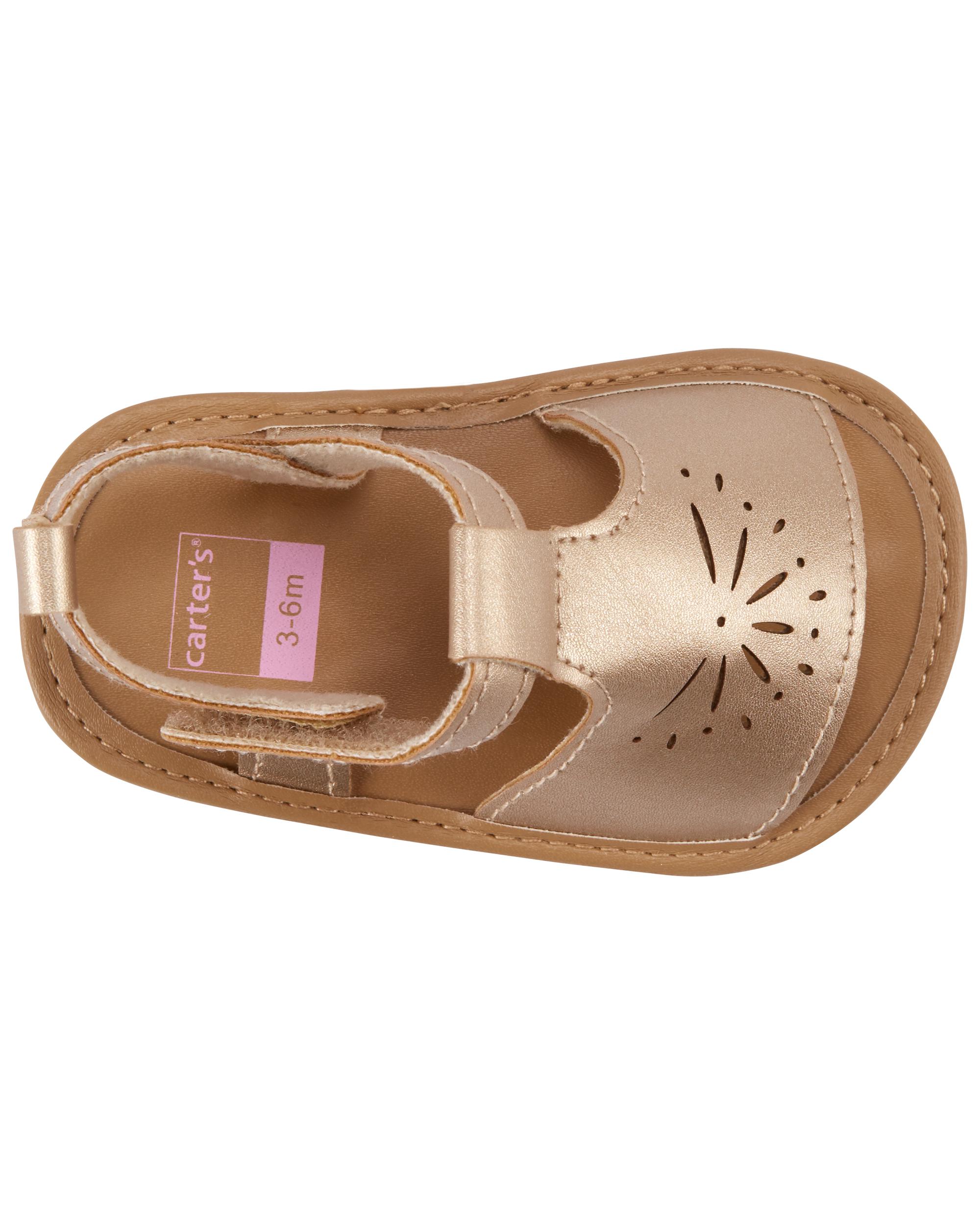Gold Baby Carter's Sandal Baby Shoes