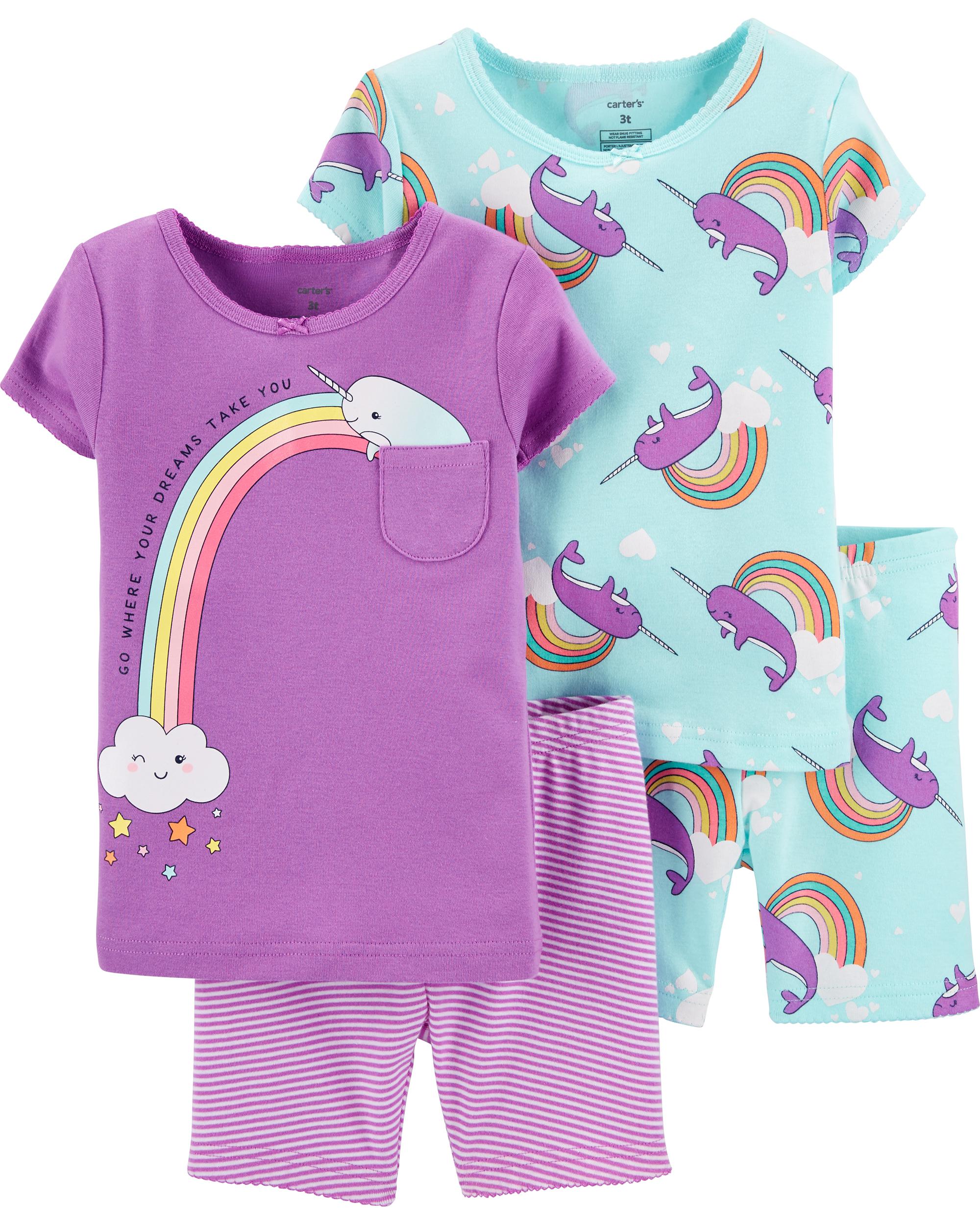 Carters Girls 4 Piece Pj Set 371g034