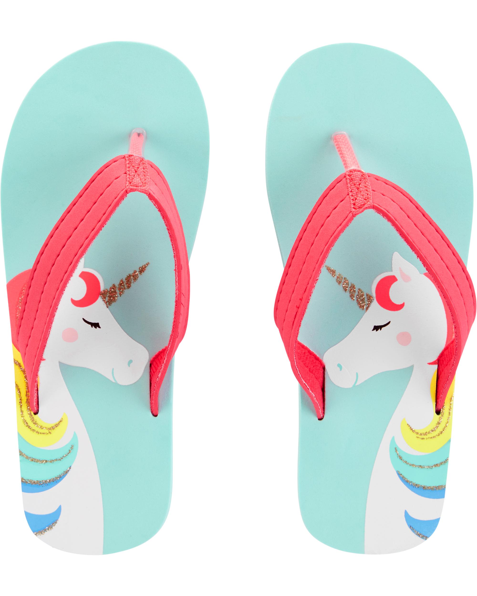 carter's unicorn flip flops