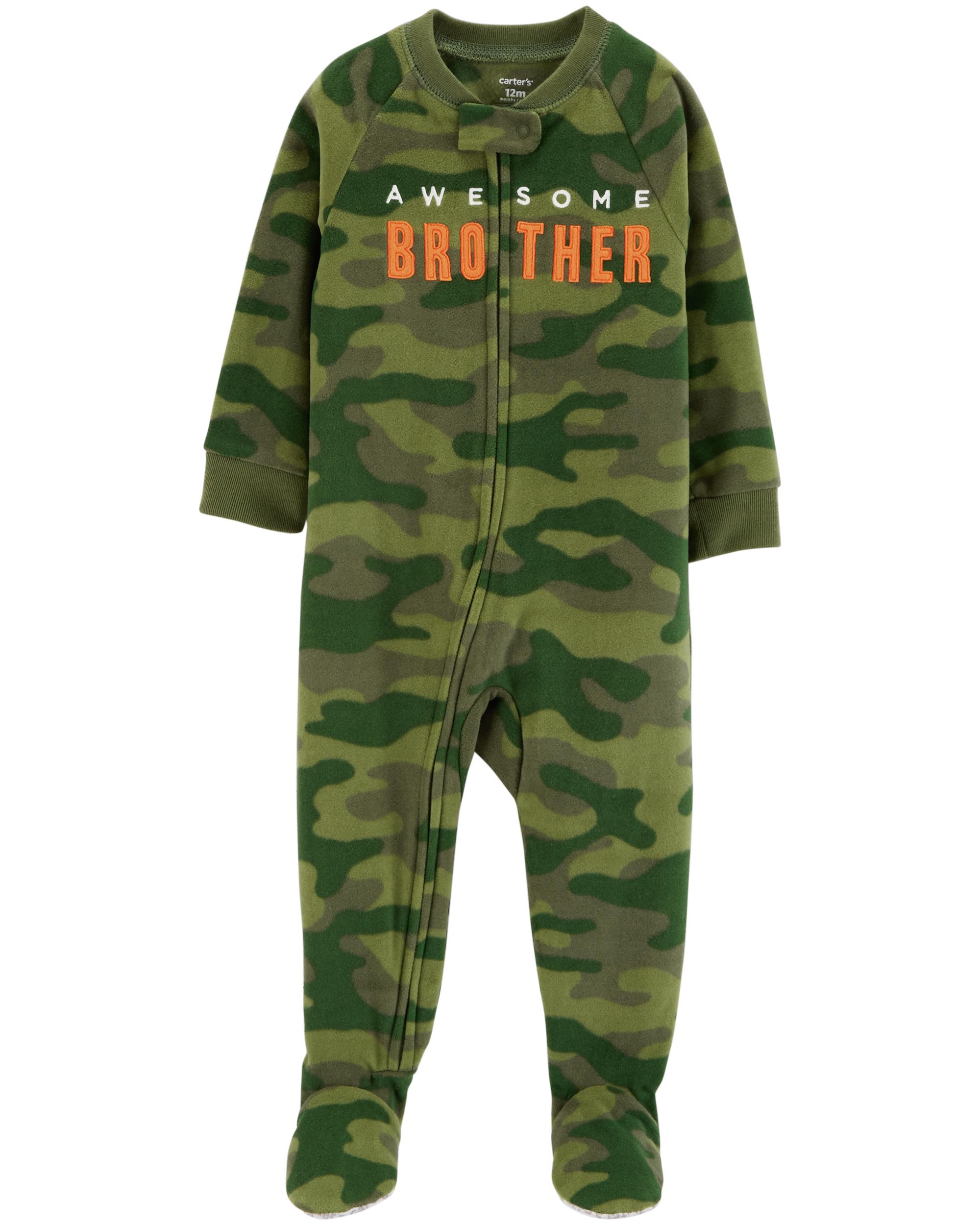 Infant Camo One Piece Footed Fleece Crawler/…