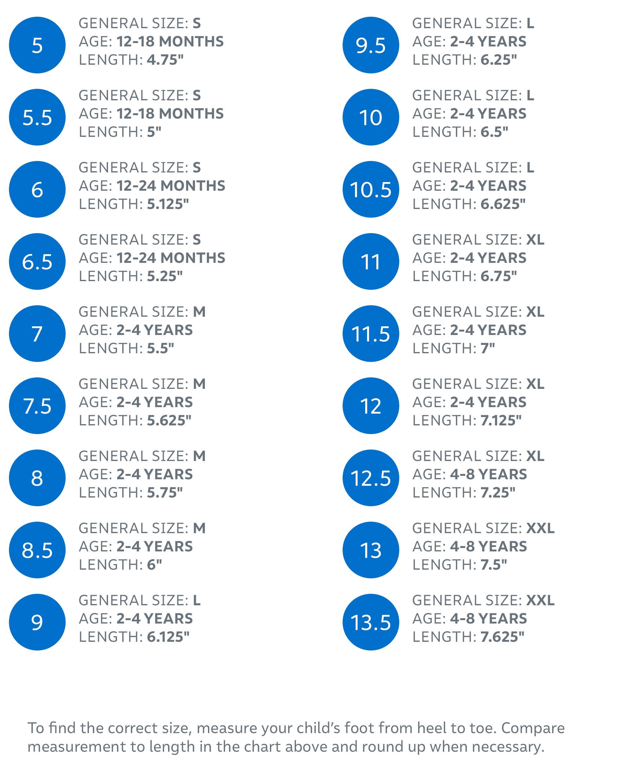 Oshkosh shoe size chart hot sale