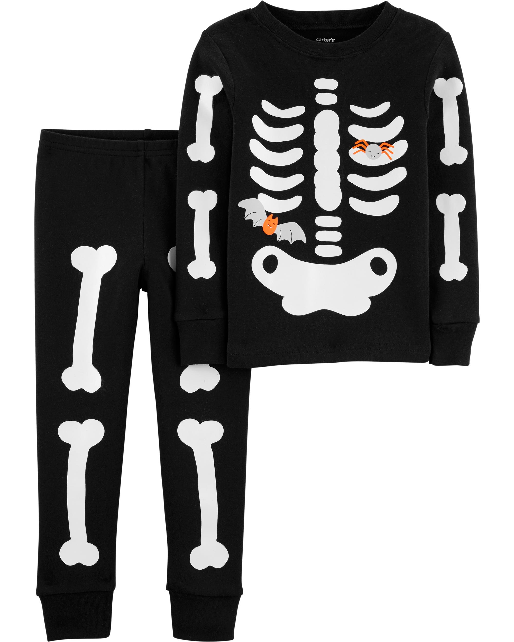 New Carter/'s Halloween Skeleton Glow in Dark Top NWT 2T 3T 4T 5T 6 7 Kid Boys